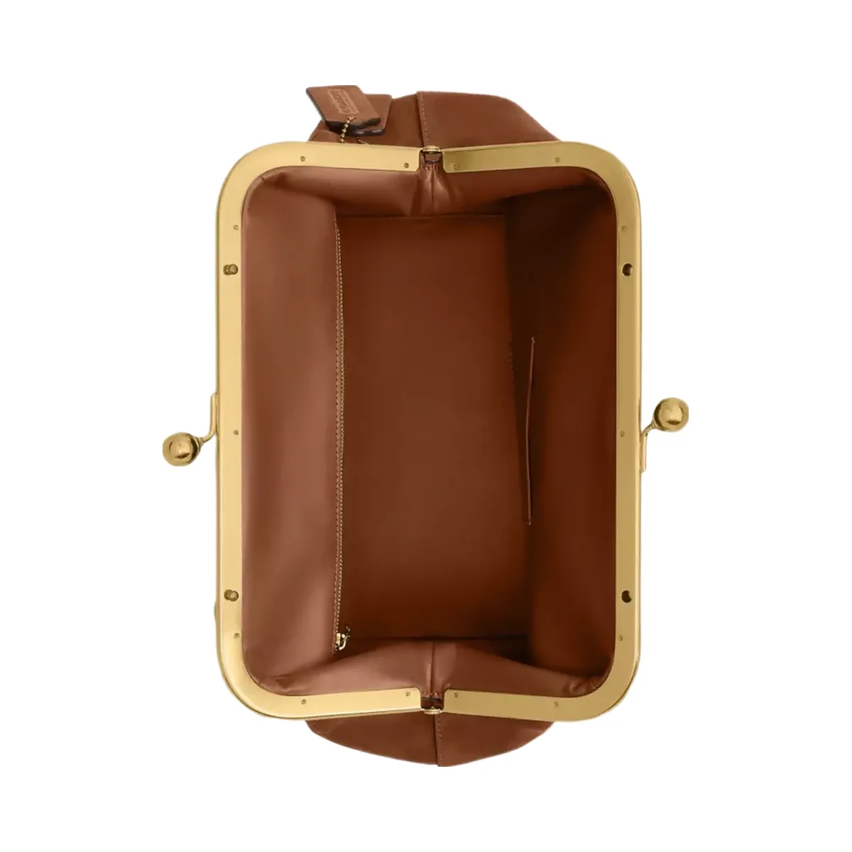Coach Kisslock Frame Bag 27 in Brass Warm Brown