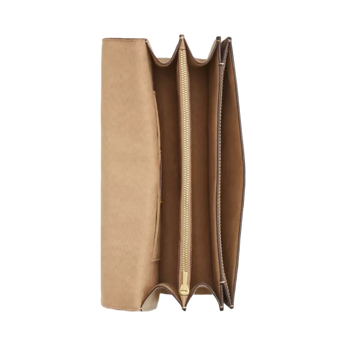 Coach Klare Envelope Crossbody Bag In Blocked Signature Canvas in Gold Sand Tan