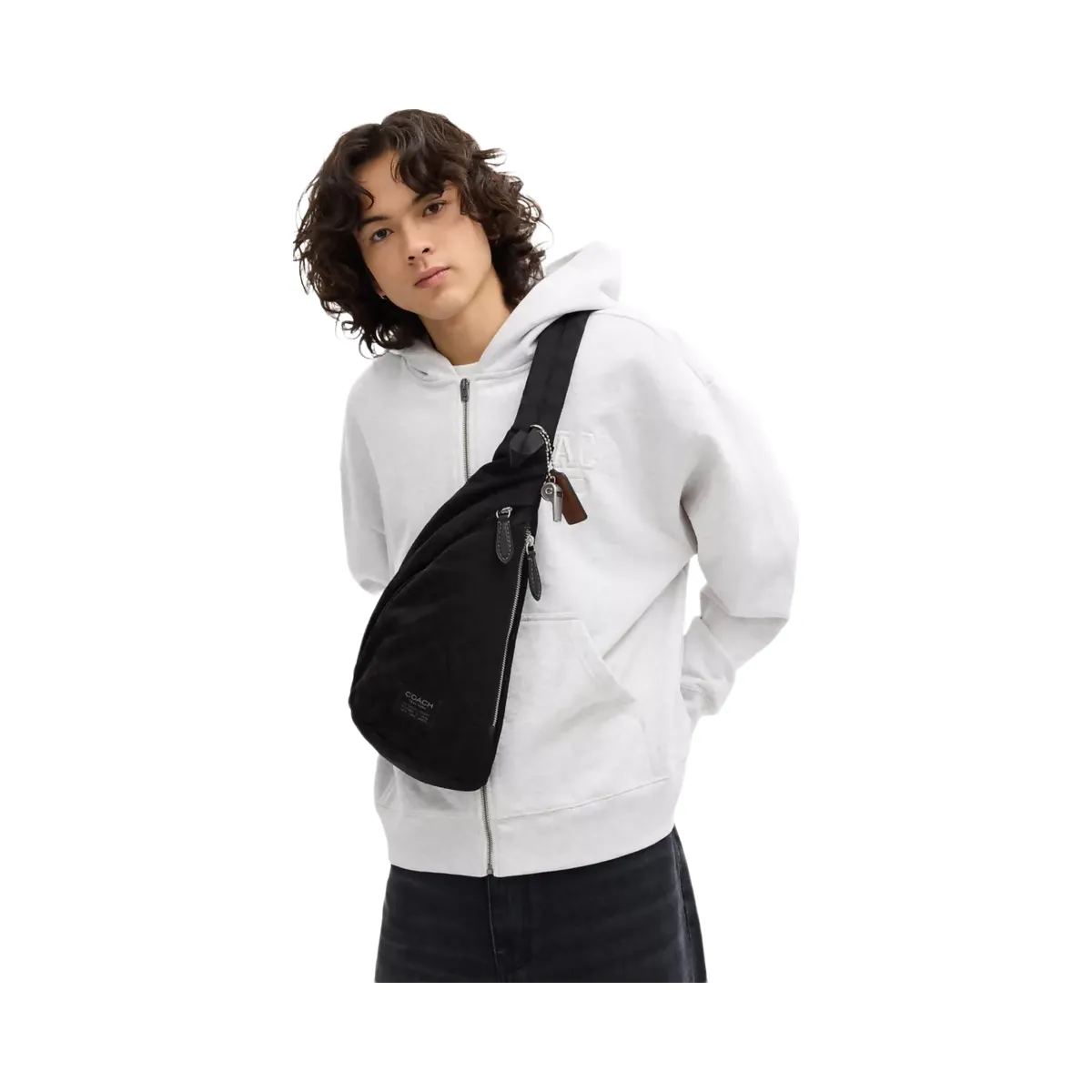 Coach Lachlan Sling In Signature Nylon in Black