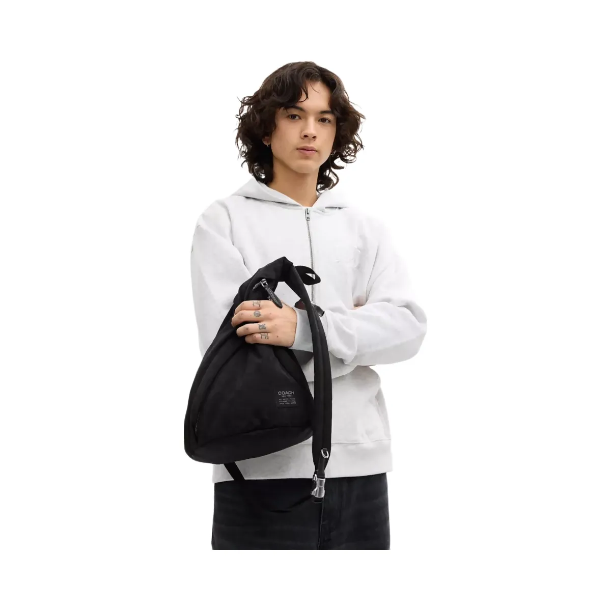 Coach Lachlan Sling In Signature Nylon in Black