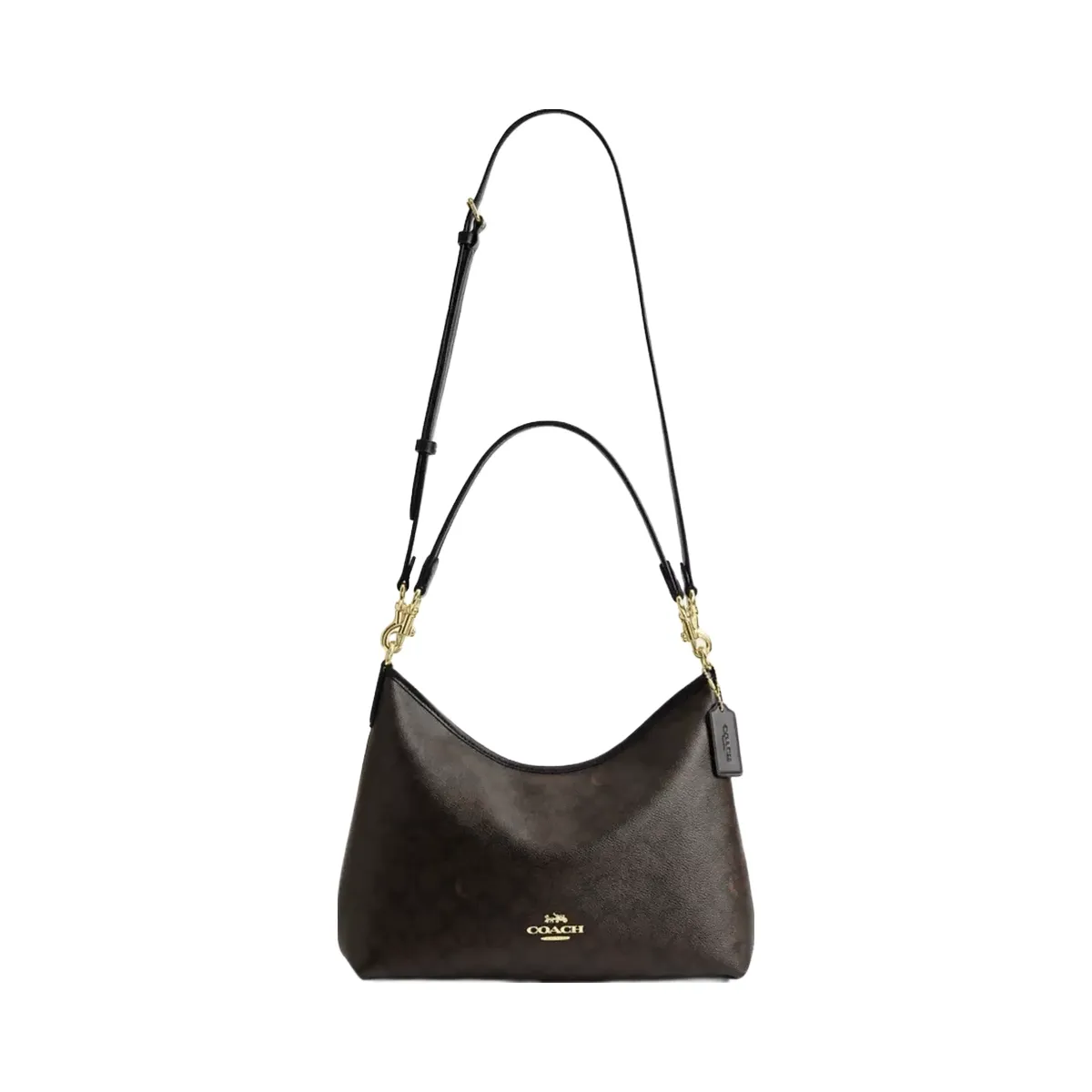 Coach Laurel Shoulder Bag In Signature Canvas in Gold Walnut Black