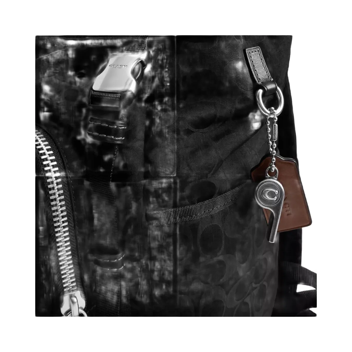Coach Logan Backpack In Signature Nylon in Black