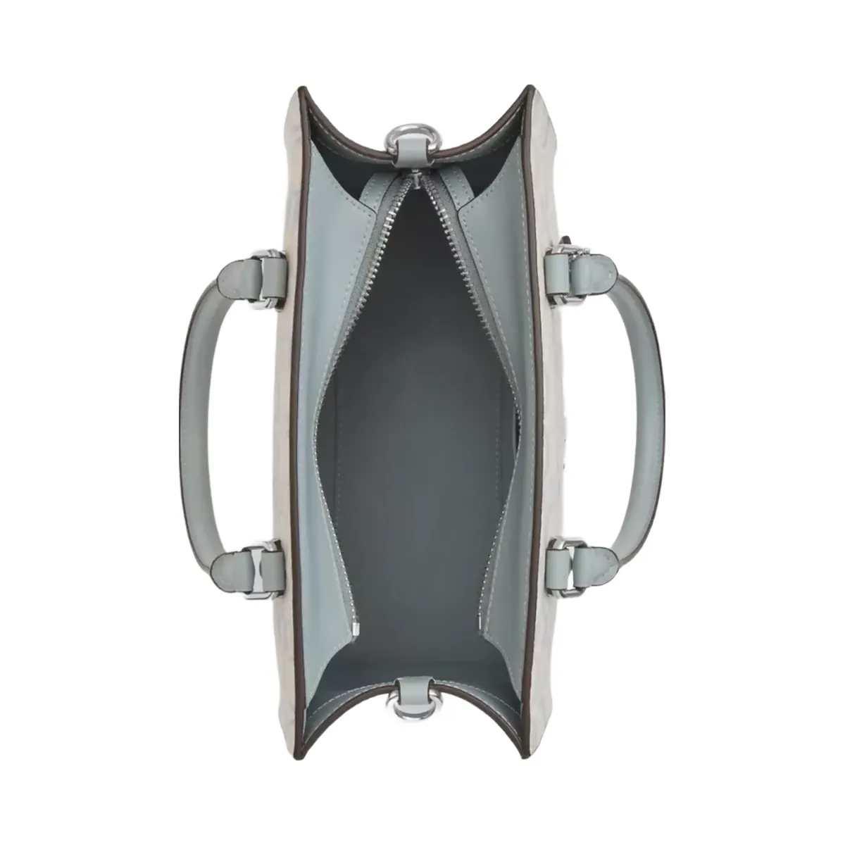 Coach Maggie Small Tote Bag In Signature Canvas in Silver Chalk Blue