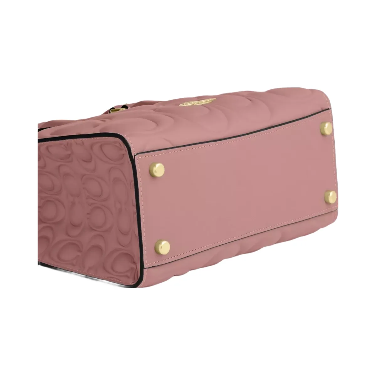 Coach Maggie Small Tote Bag In Signature Leather in Gold Pink Petal