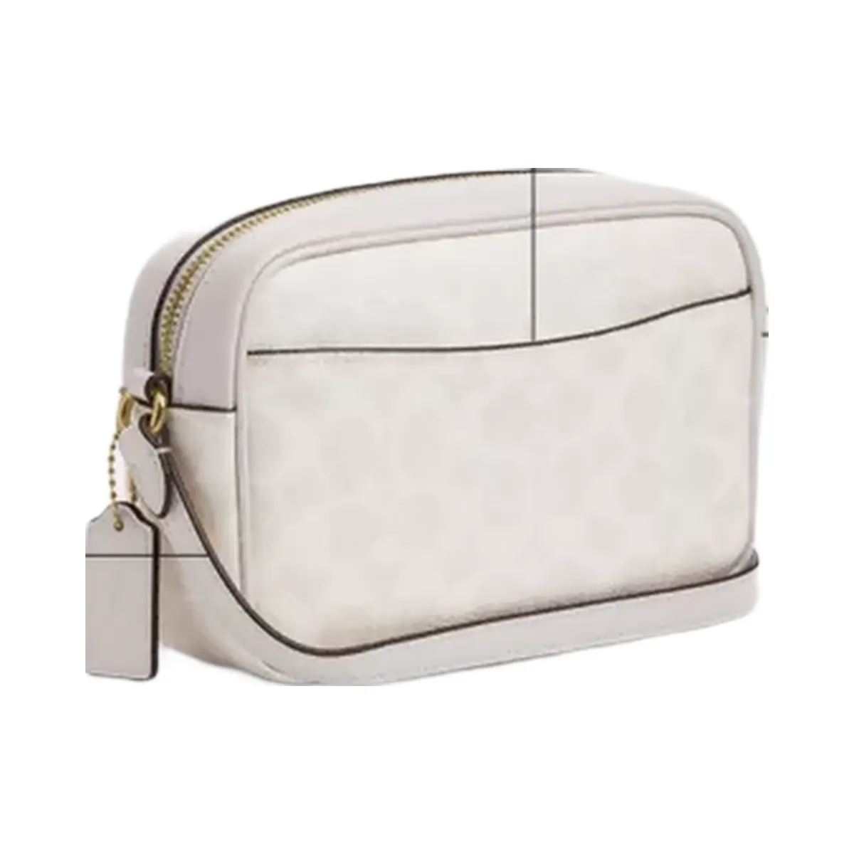 Coach Mini Jamie Camera Bag In Signature Canvas in Gold White Chalk