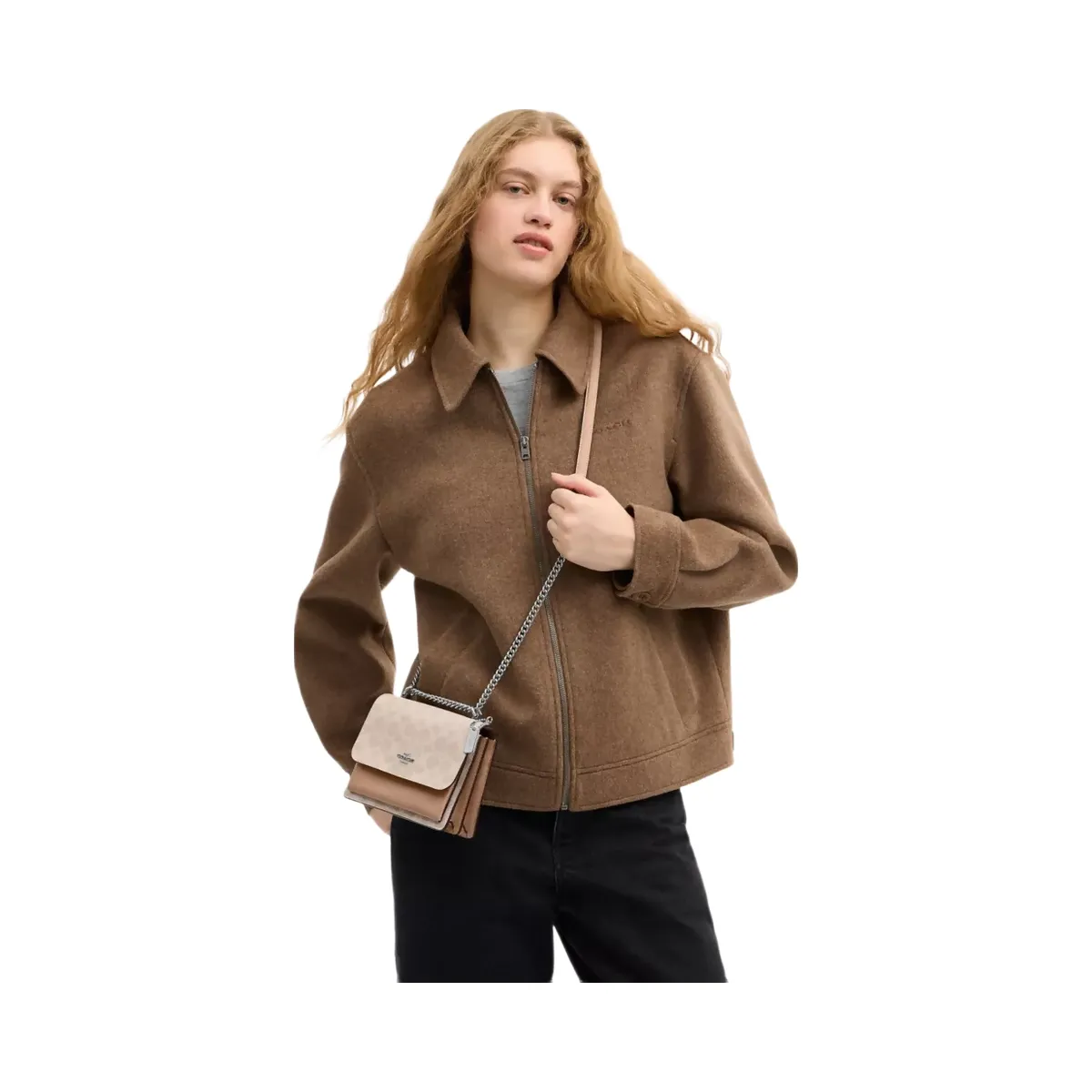 Coach Mini Klare Crossbody Bag In Signature Canvas in Silver Sand Taupe