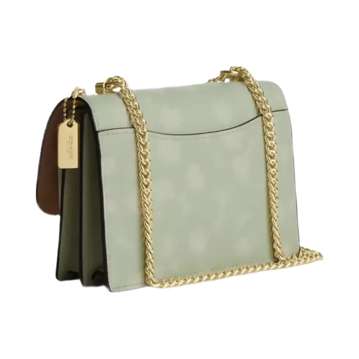 Coach Mini Klare Crossbody Bag With Floral Print in Gold Pale Green