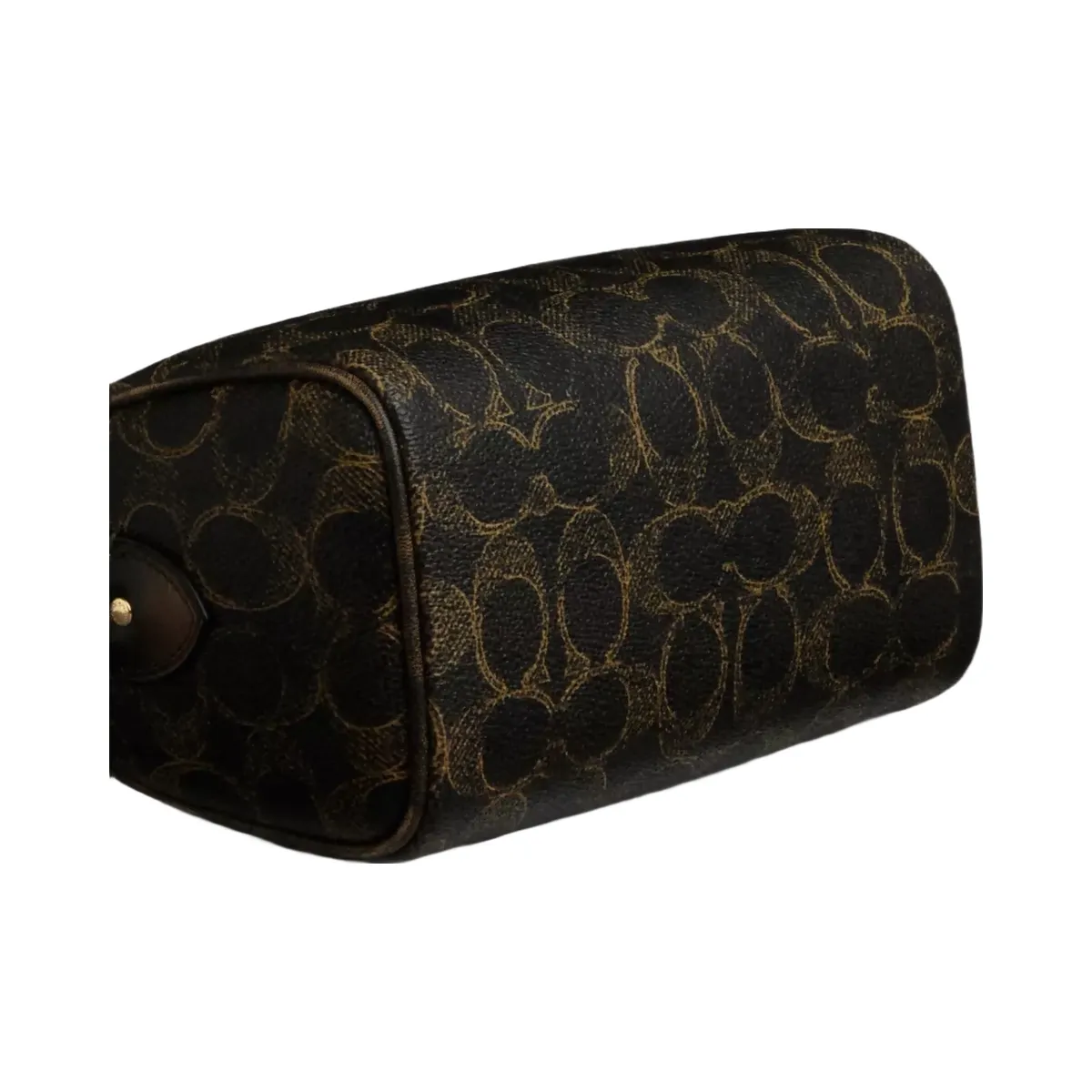 Coach Mini Rowan Crossbody Bag In Loved Signature Canvas With Charms in Gold Brown