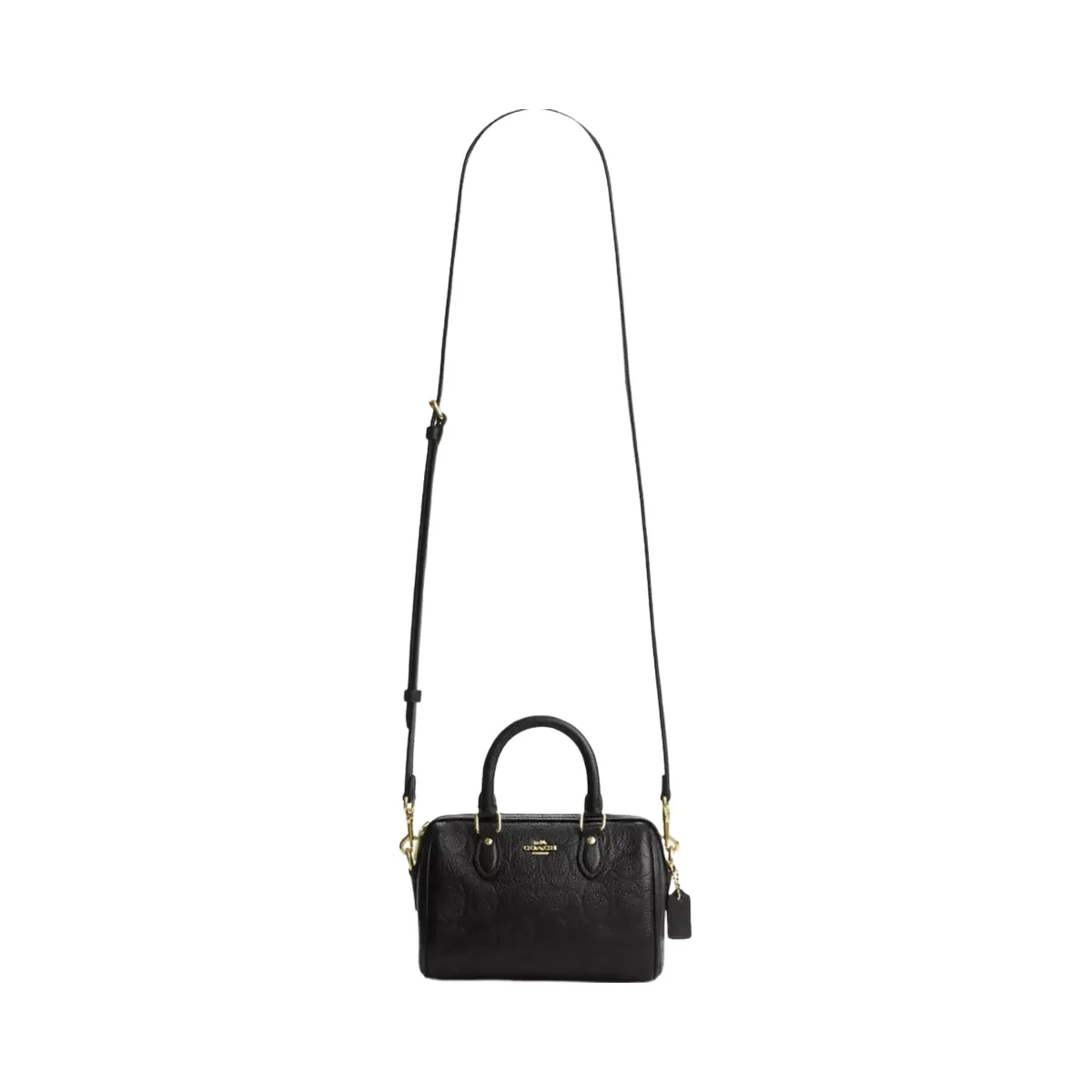 Coach Mini Rowan Crossbody Bag In Signature Leather in Gold Black