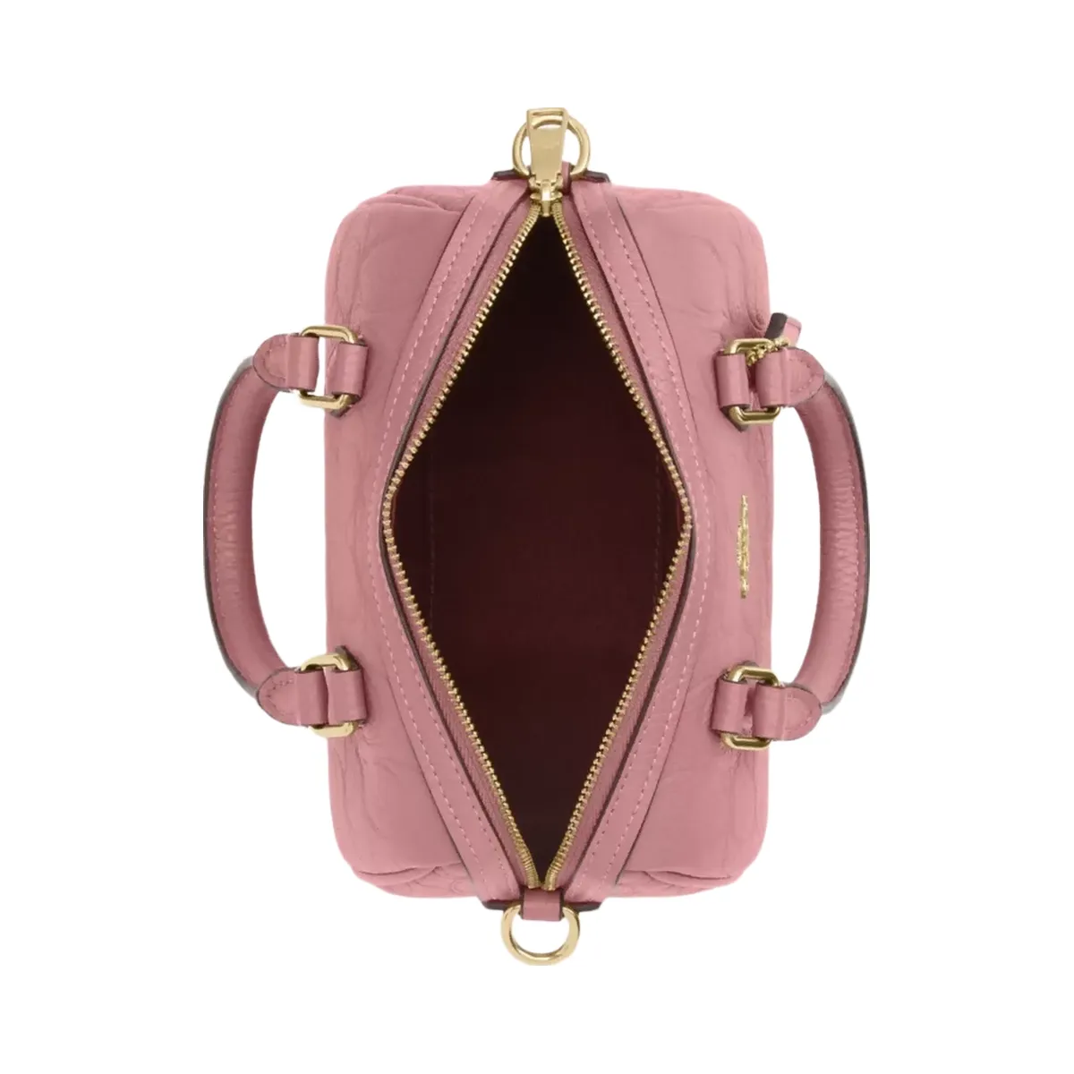 Coach Mini Rowan Crossbody Bag In Signature Leather in Gold Peony