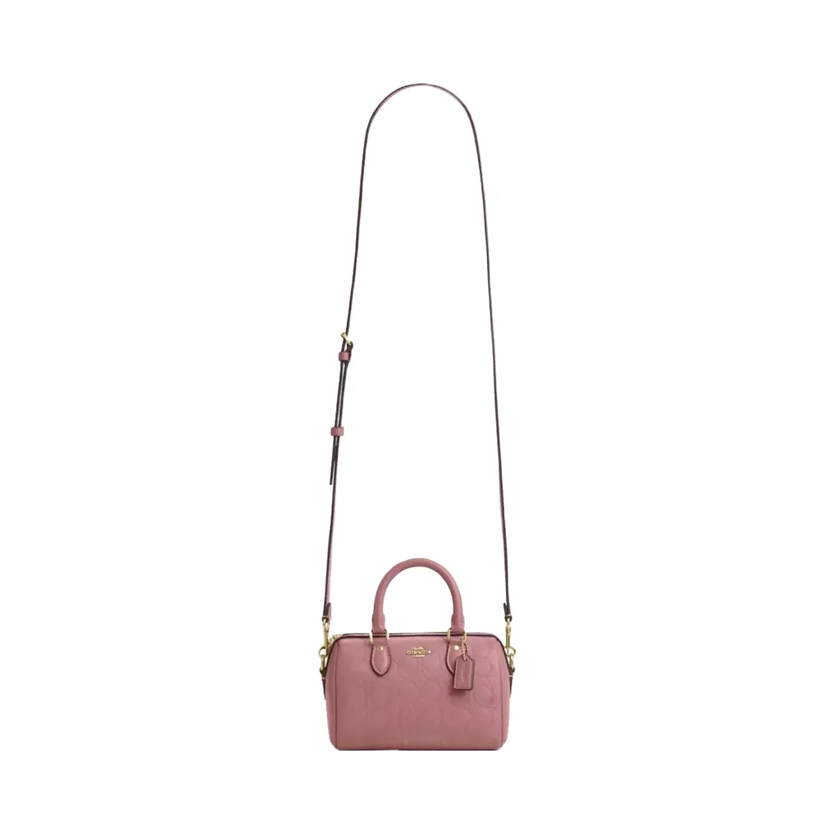 Coach Mini Rowan Crossbody Bag In Signature Leather in Gold Peony