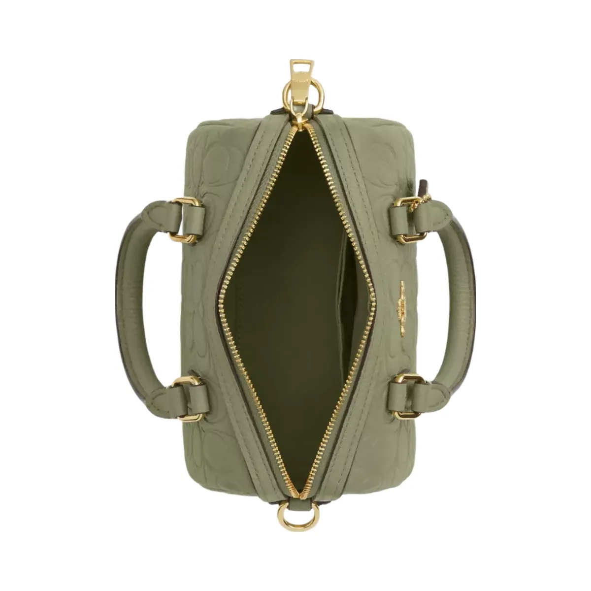 Coach Mini Rowan Crossbody Bag In Signature Leather in Gold Pistachio