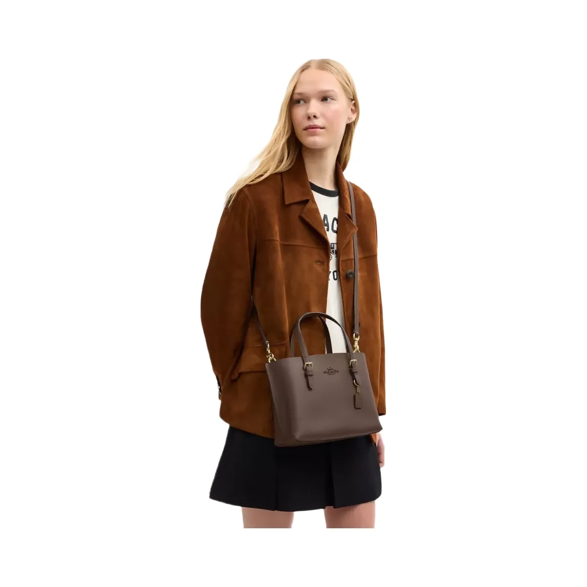 Coach Mollie Tote Bag 25 in Gold Dark Stone