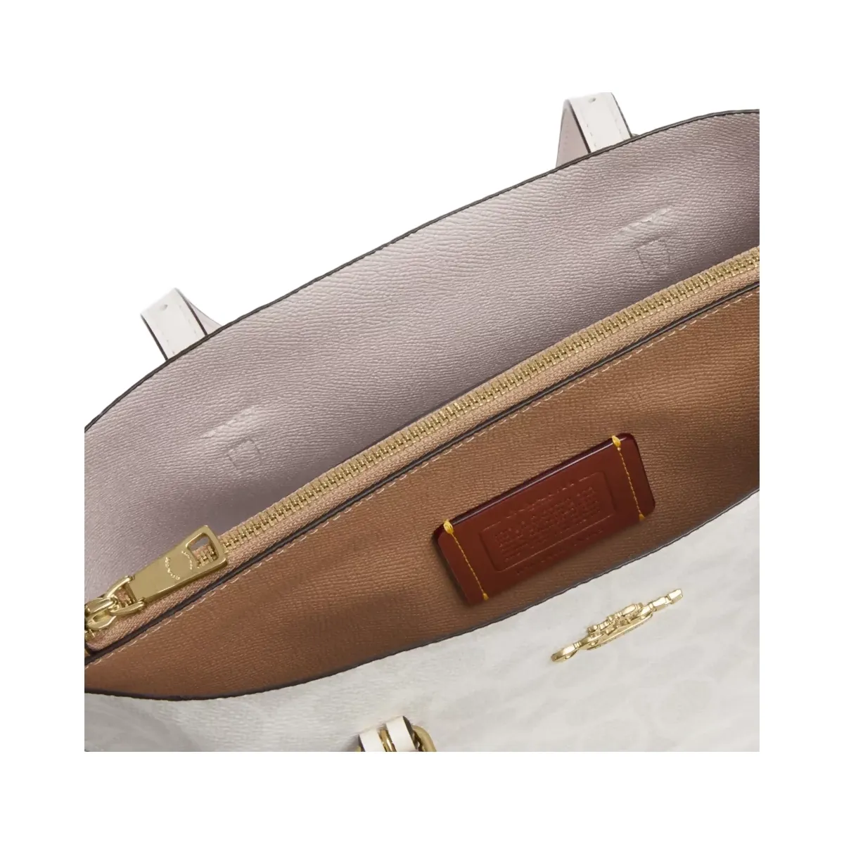 Coach Mollie Tote Bag 25 In Signature Canvas in Gold White Chalk
