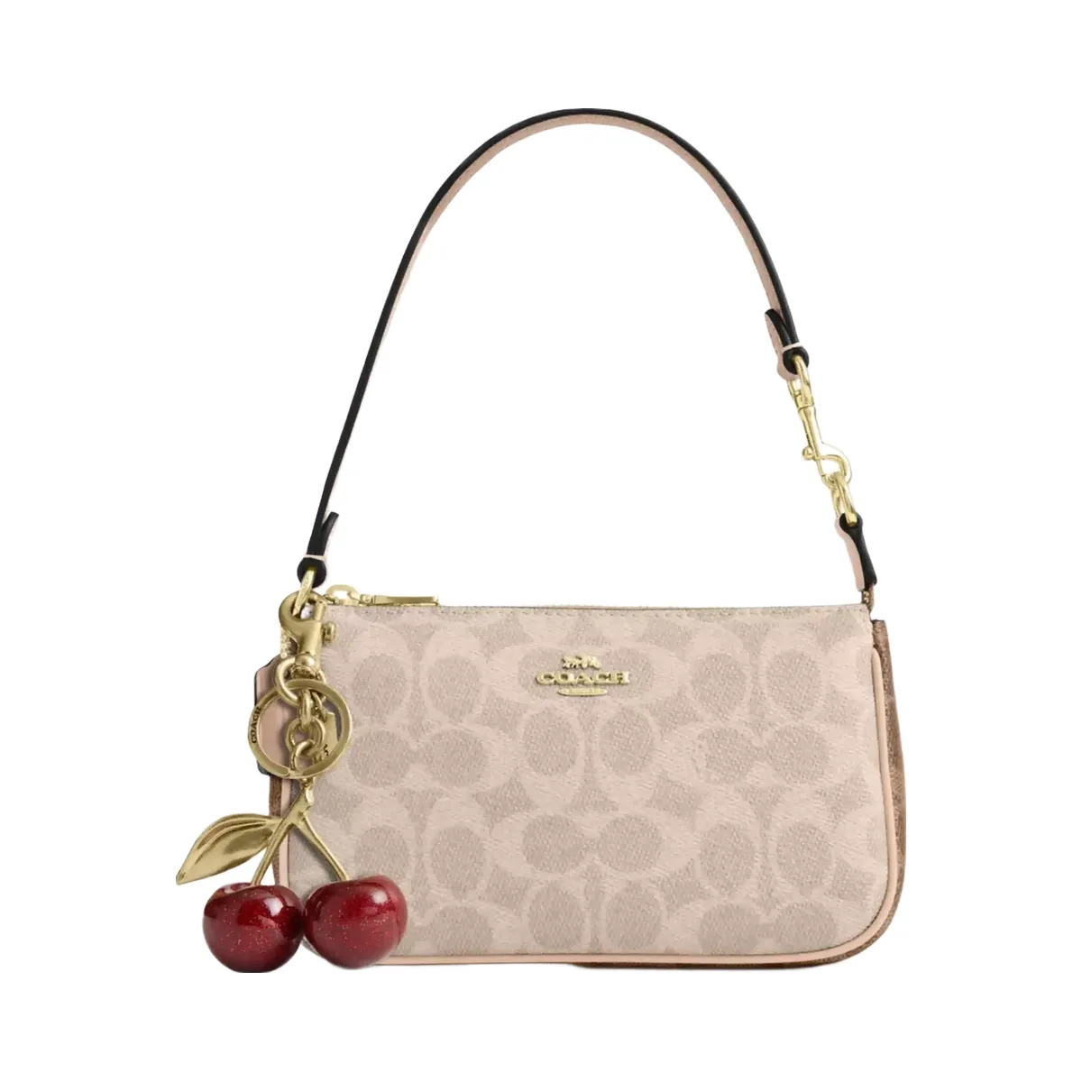 Coach Nolita 19 In Blocked Signature Canvas in Gold Sand Tan
