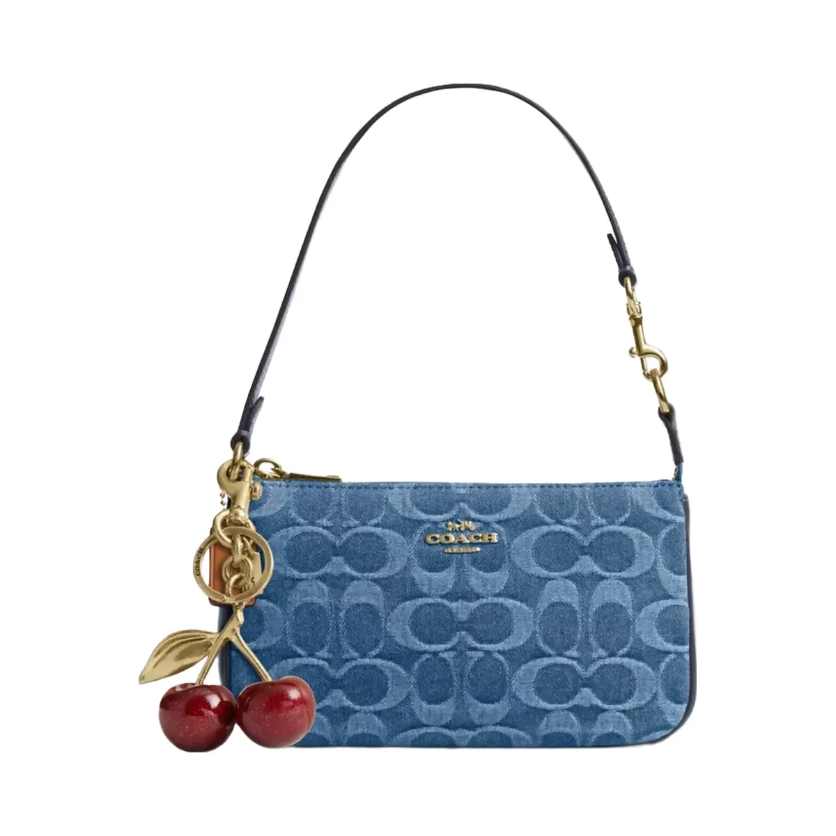 Coach Nolita 19 In Signature Denim in Gold Indigo