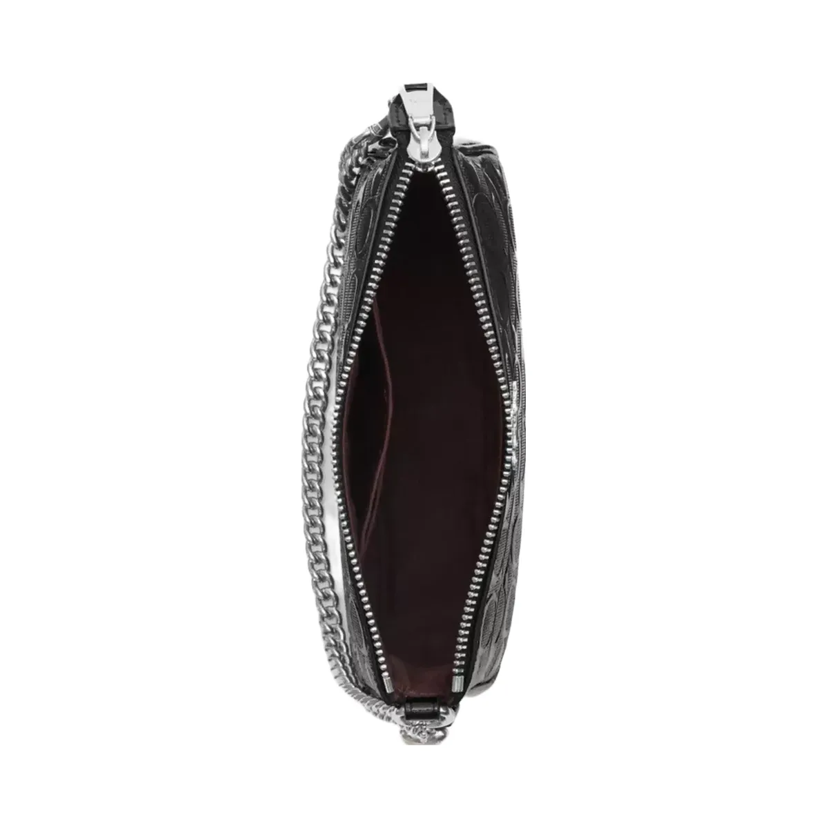 Coach Nolita 19 In Signature Leather With Heart Charm in Silver Black