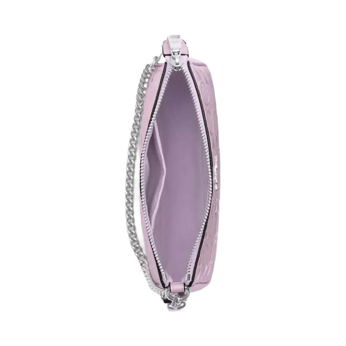 Coach Nolita 19 In Signature Leather With Heart Charm in Silver Light Violet