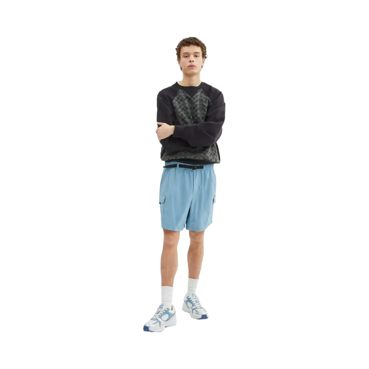 Coach Nylon Utility Shorts In Recycled Nylon Mountain Spring