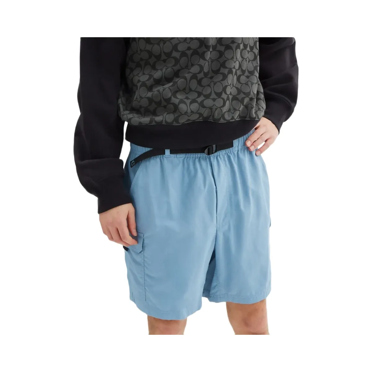 Coach Nylon Utility Shorts In Recycled Nylon Mountain Spring
