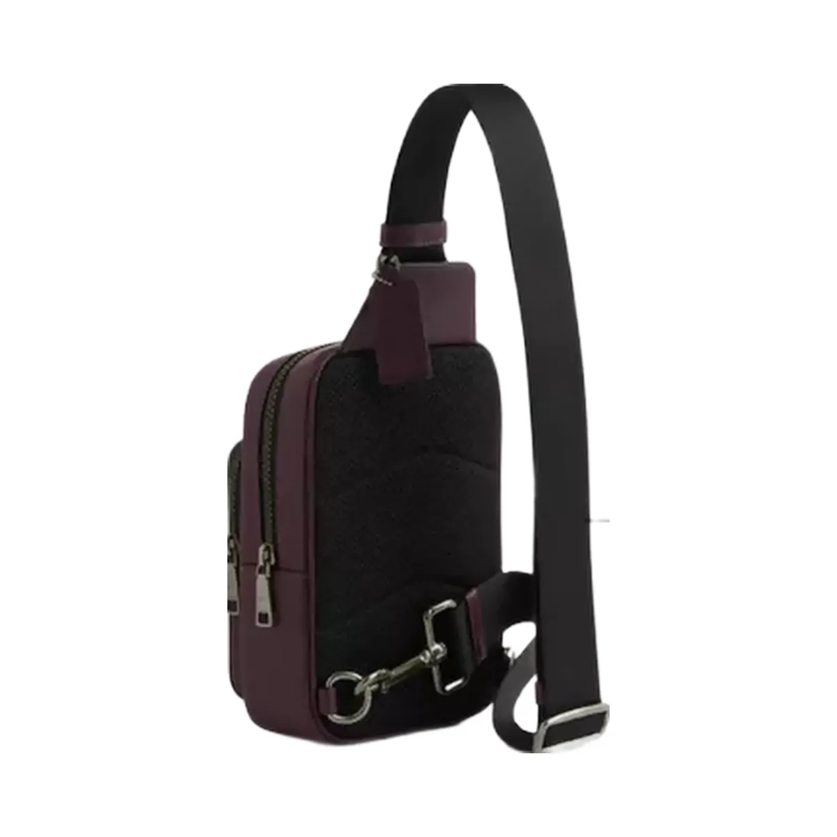 Coach Racer Sling Pack In Signature Canvas in Gunmetal Black Currant