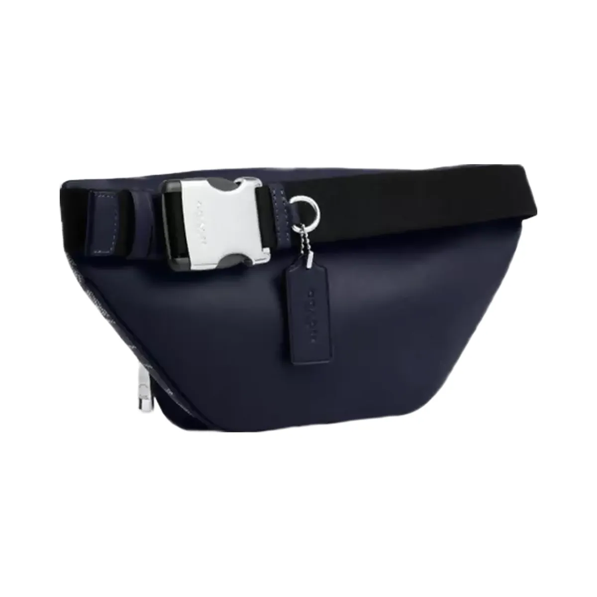 Coach Racer Small Belt Bag In Signature Canvas in Silver Denim Chalk