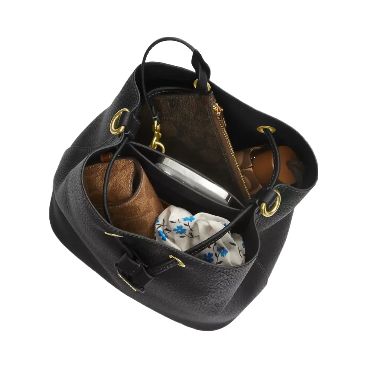 Coach Rowan Bucket Bag in Gold Black