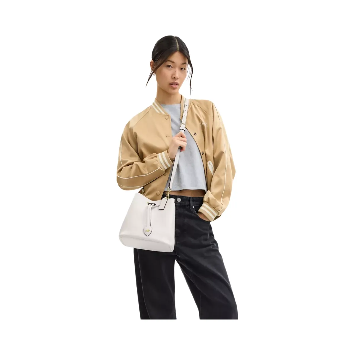 Coach Rowan Bucket Bag in Gold Chalk