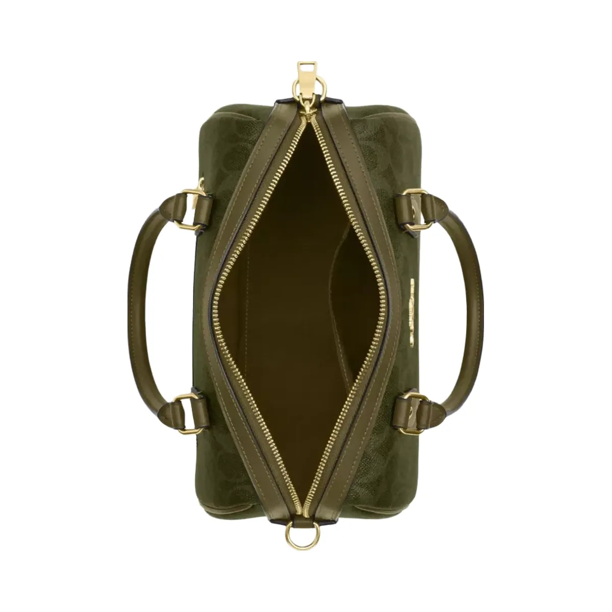 Coach Rowan Satchel Bag In Signature Canvas in Gold Olive