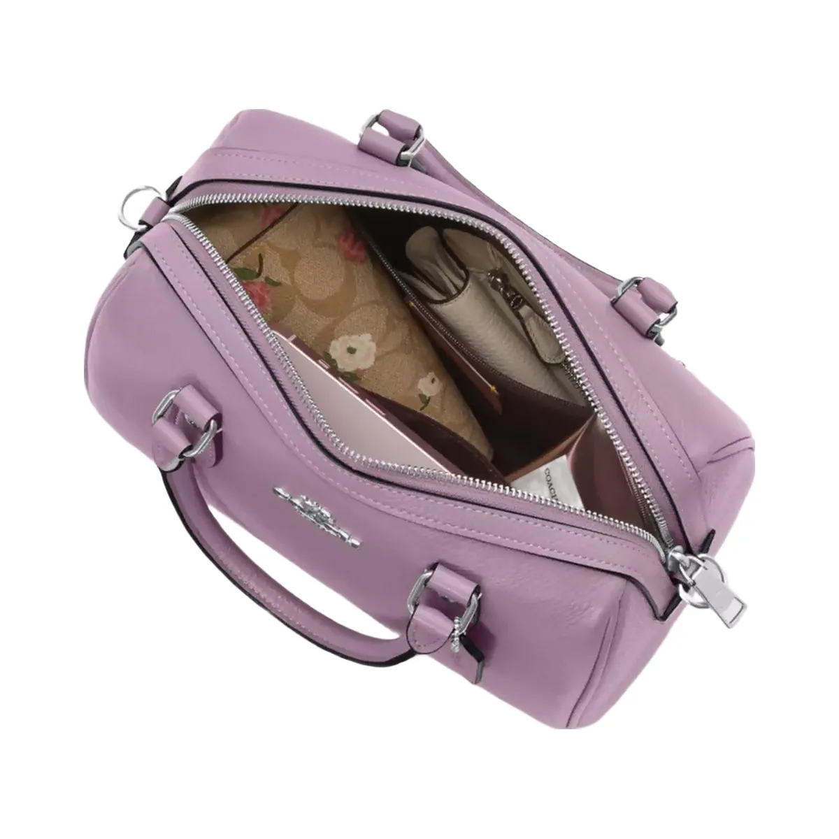 Coach Rowan Satchel Bag in Silver Jasmine