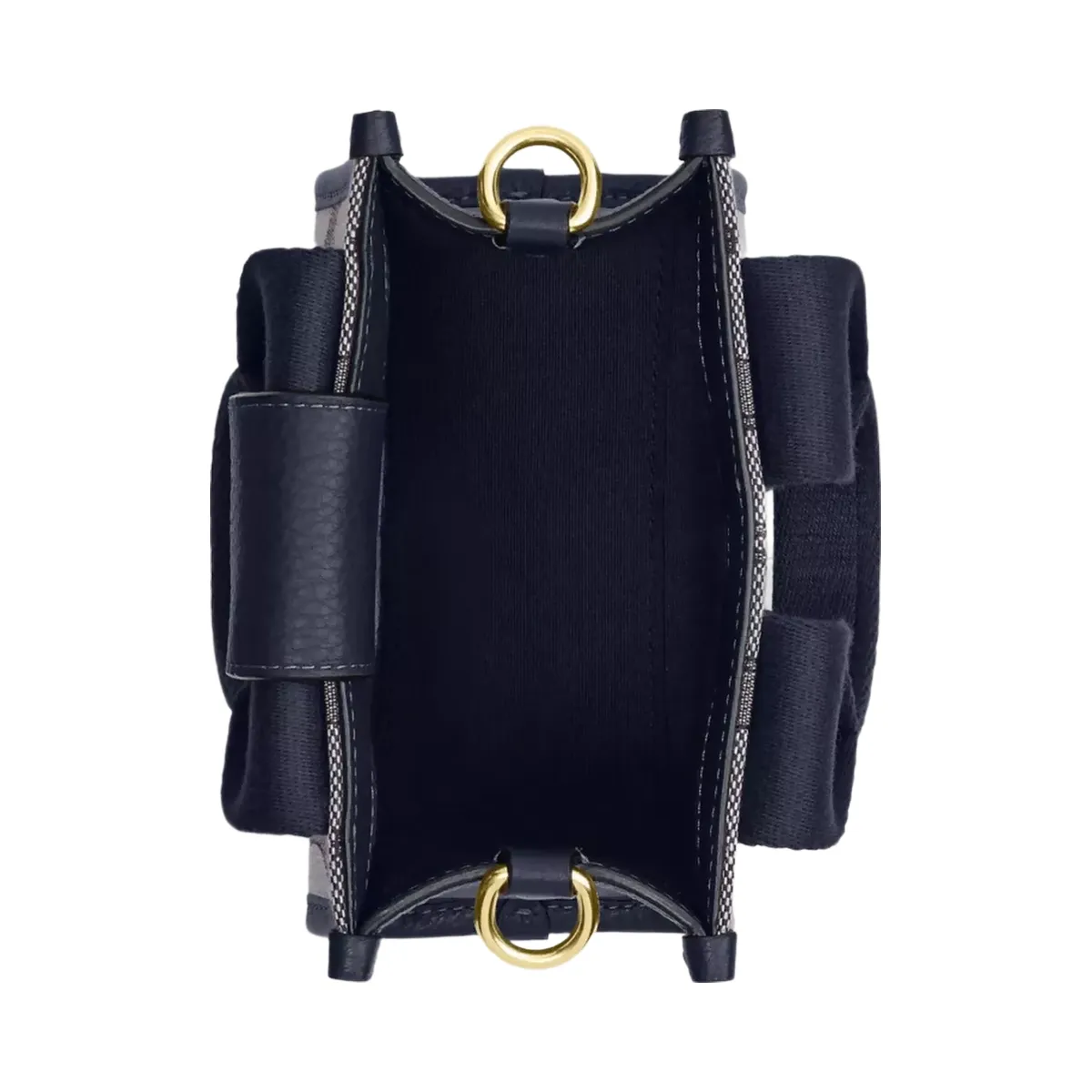 Coach Smith Mini Tote Bag In Signature Jacquard in Gold Navy Midnight Navy