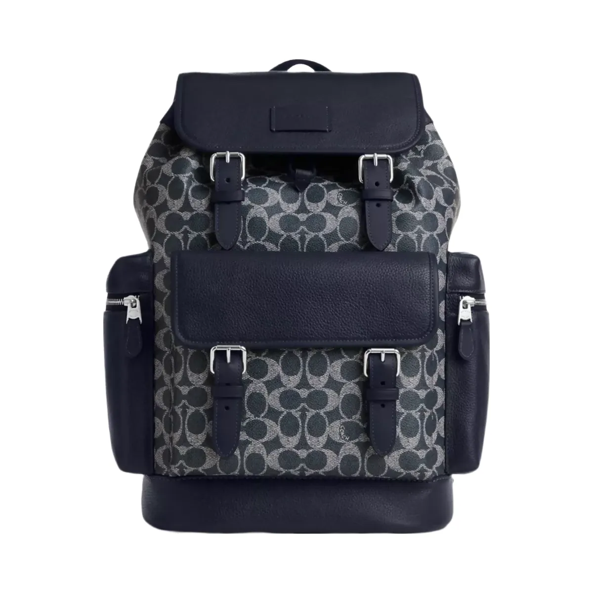 Coach Sprint Backpack In Colorblock Signature Canvas in Silver Denim Chalk