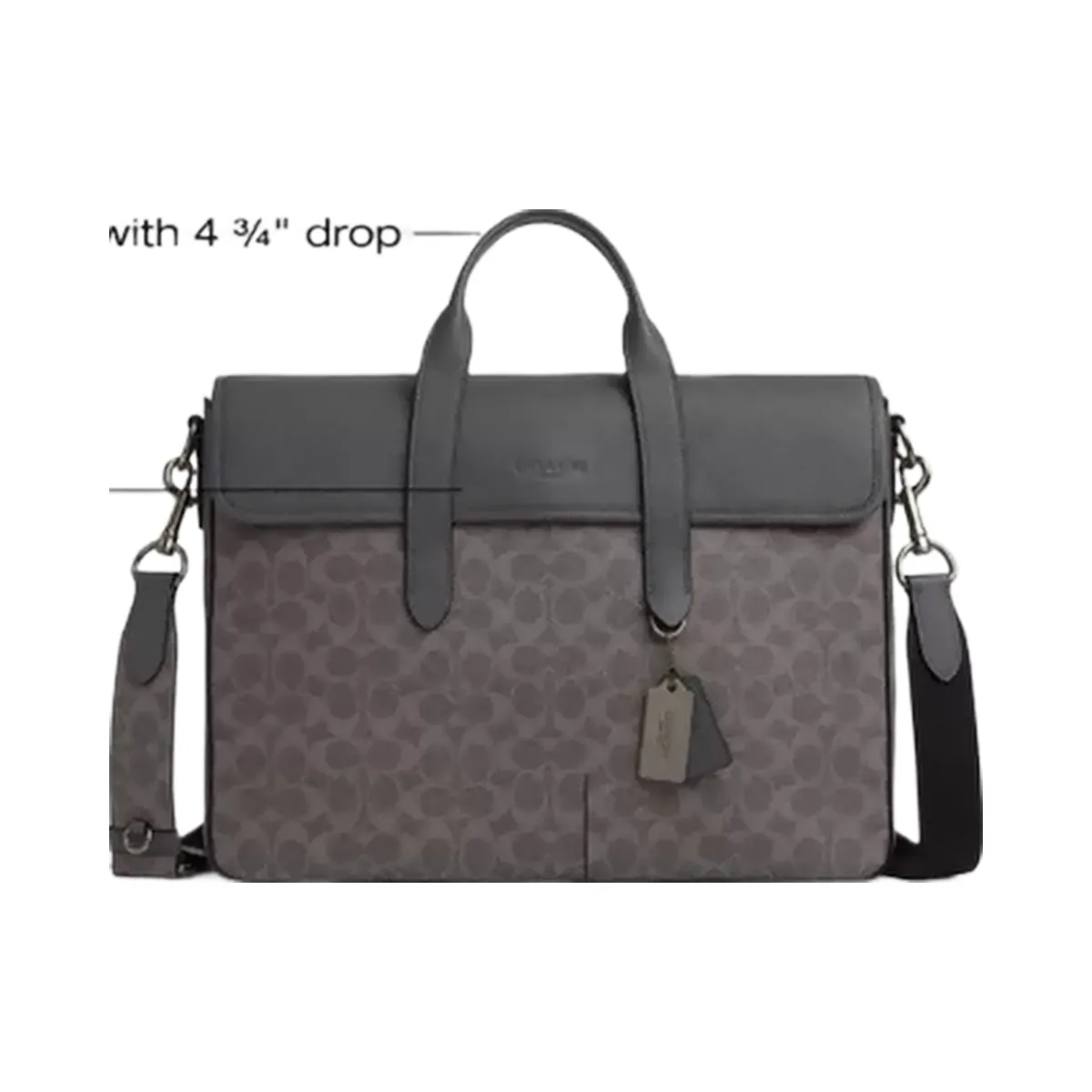 Coach Sullivan Portfolio Brief In Signature Canvas in Gunmetal Grey Charcoal