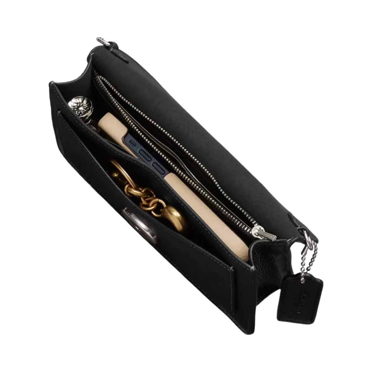 Coach Tabby Chain Clutch in Silver Black