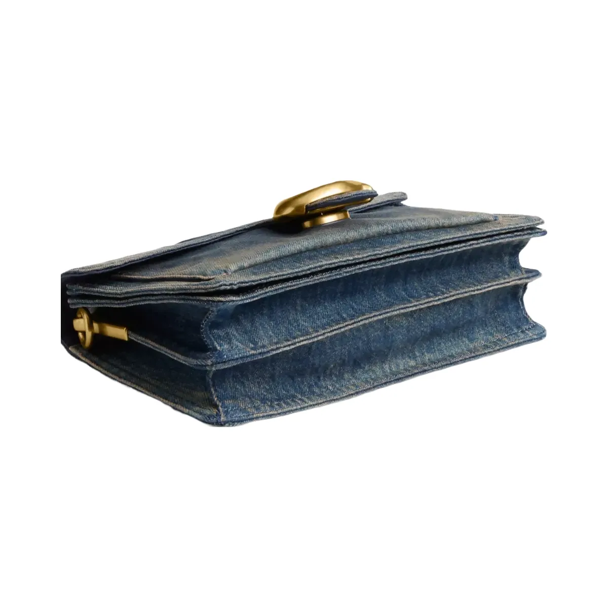 Coach Tabby Shoulder Bag 26 In Regenerative Cotton Denim in Brass Dark Indigo