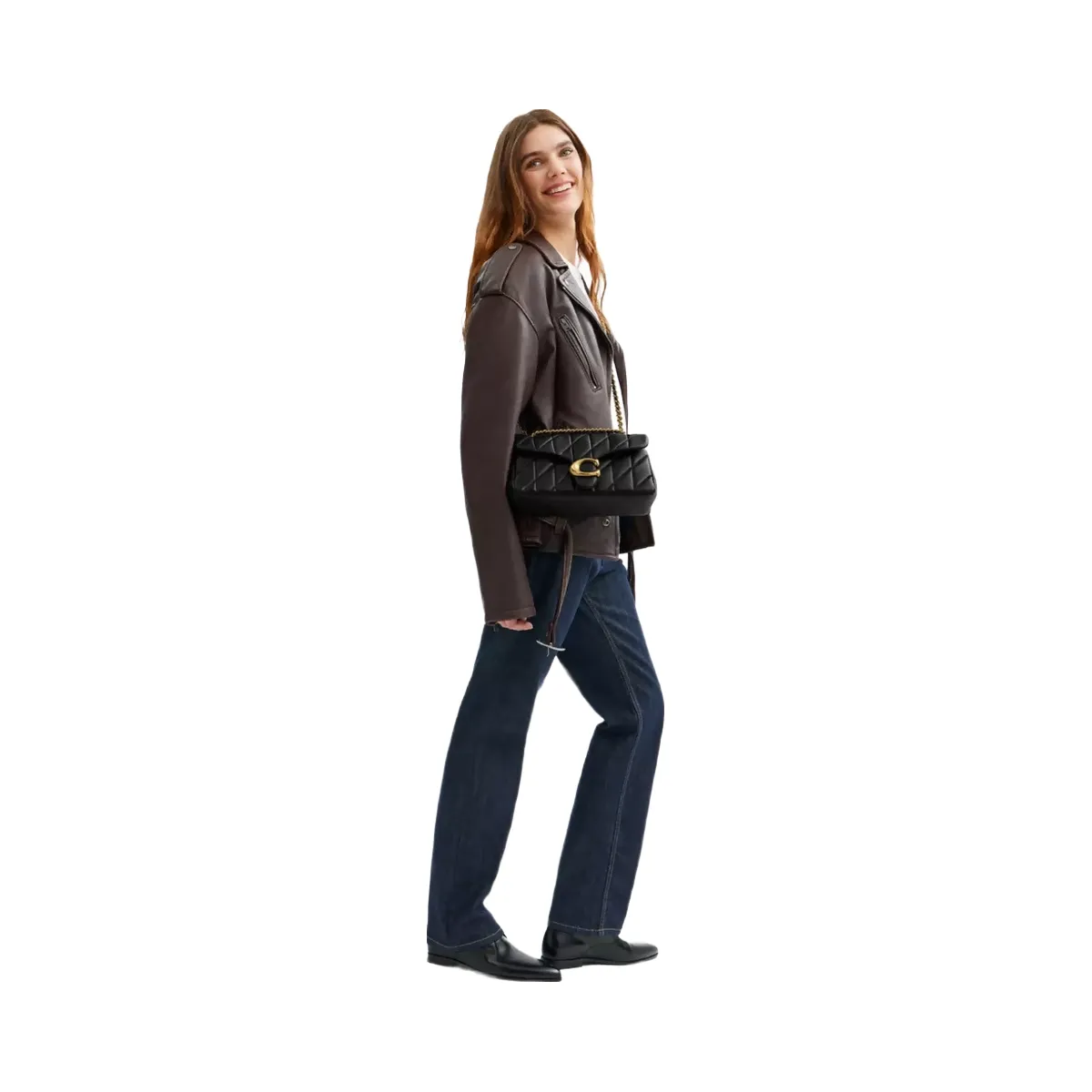 Coach Tabby Shoulder Bag 26 With Pillow Quilting in Brass Black