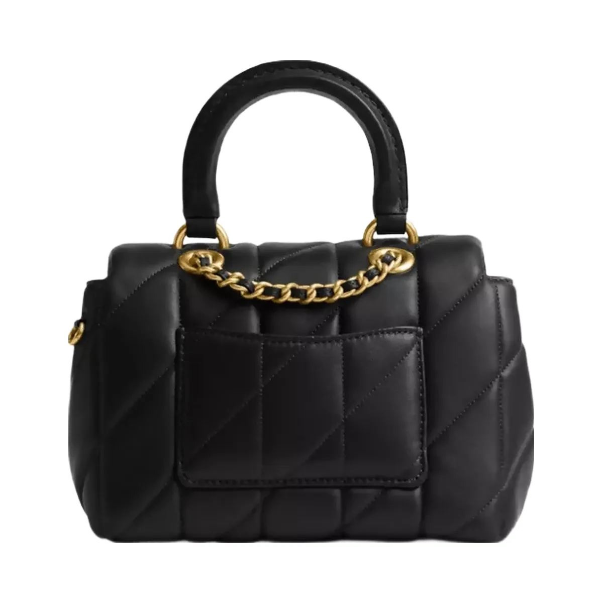 Coach Tabby Top Handle Bag With Quilting in Brass Black