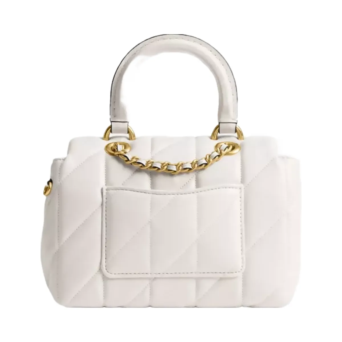 Coach Tabby Top Handle Bag With Quilting in Brass Chalk