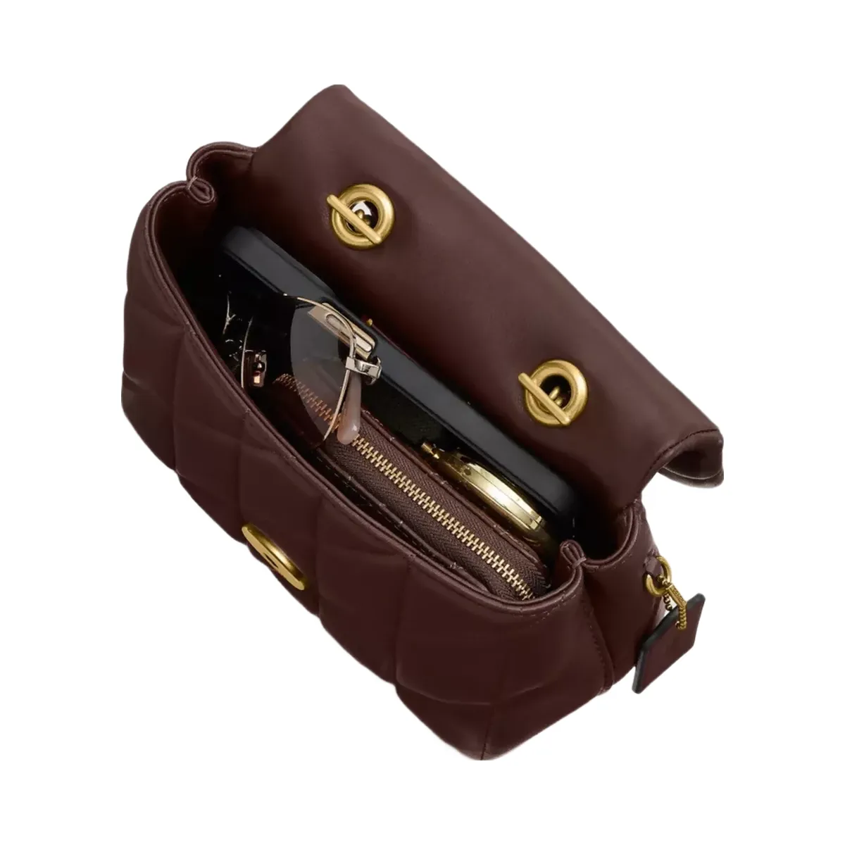 Coach Tabby Top Handle Bag With Quilting in Brass Maple