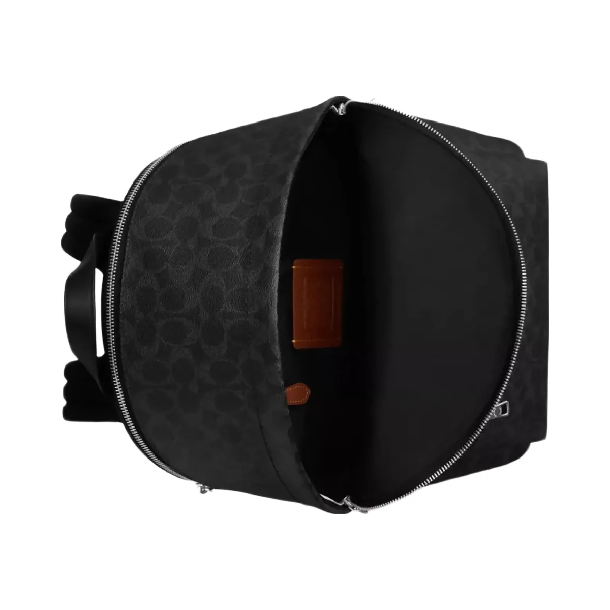 Coach Taylor Backpack In Signature Canvas in Silver Black Signature
