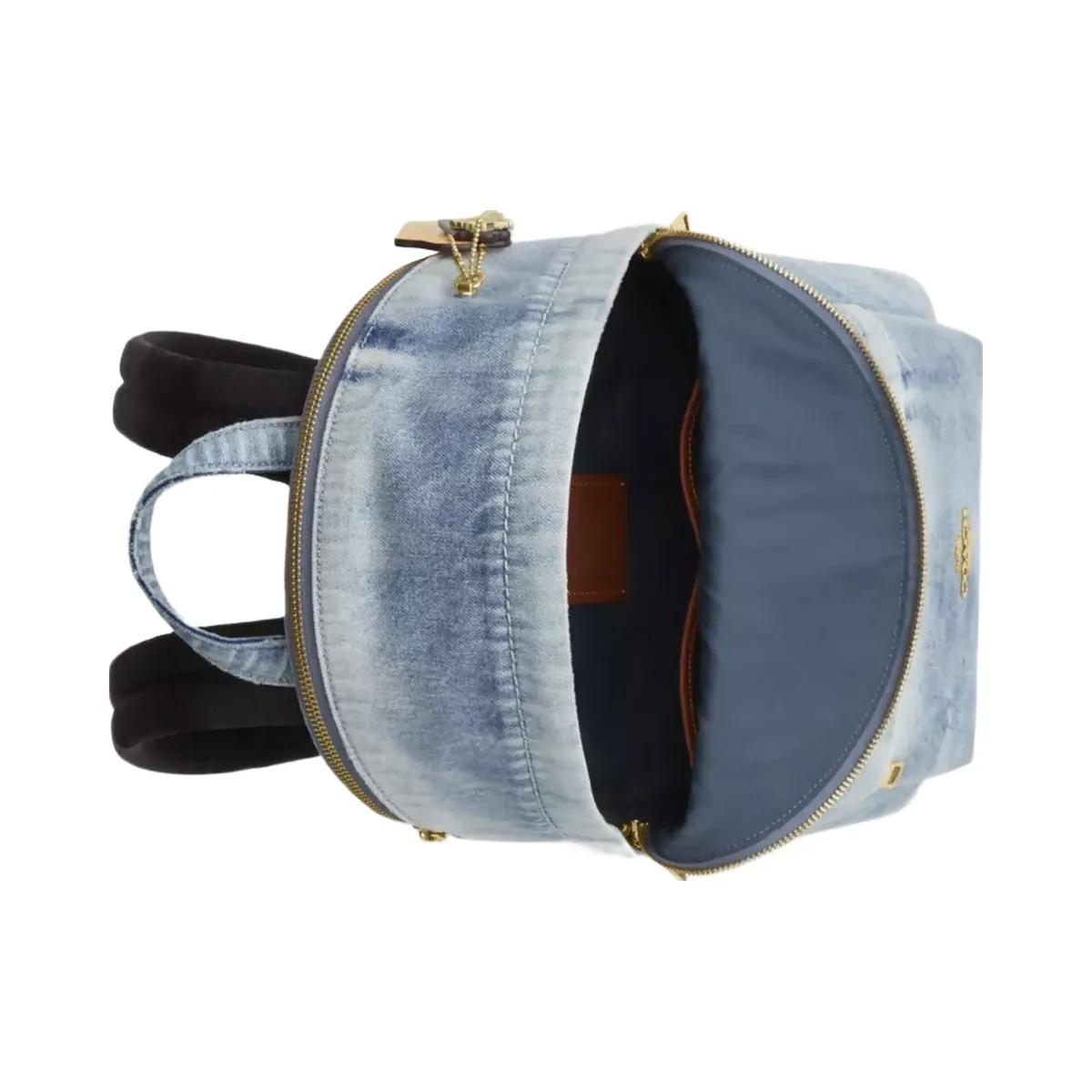 Coach Taylor Small Backpack In Loved Denim in Gold Light Indigo
