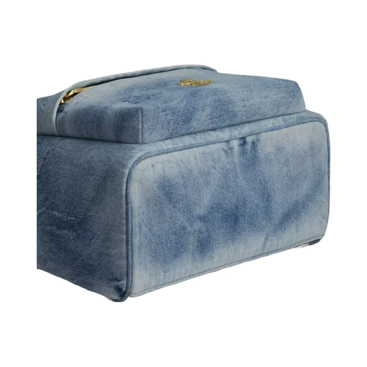 Coach Taylor Small Backpack In Loved Denim in Gold Light Indigo