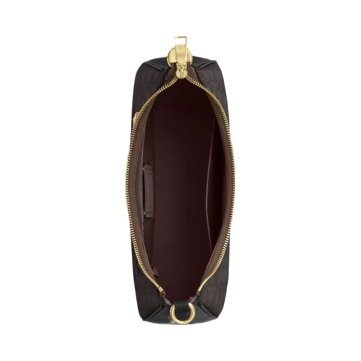 Coach Teri Hobo Bag In Signature Canvas in Gold Walnut Black
