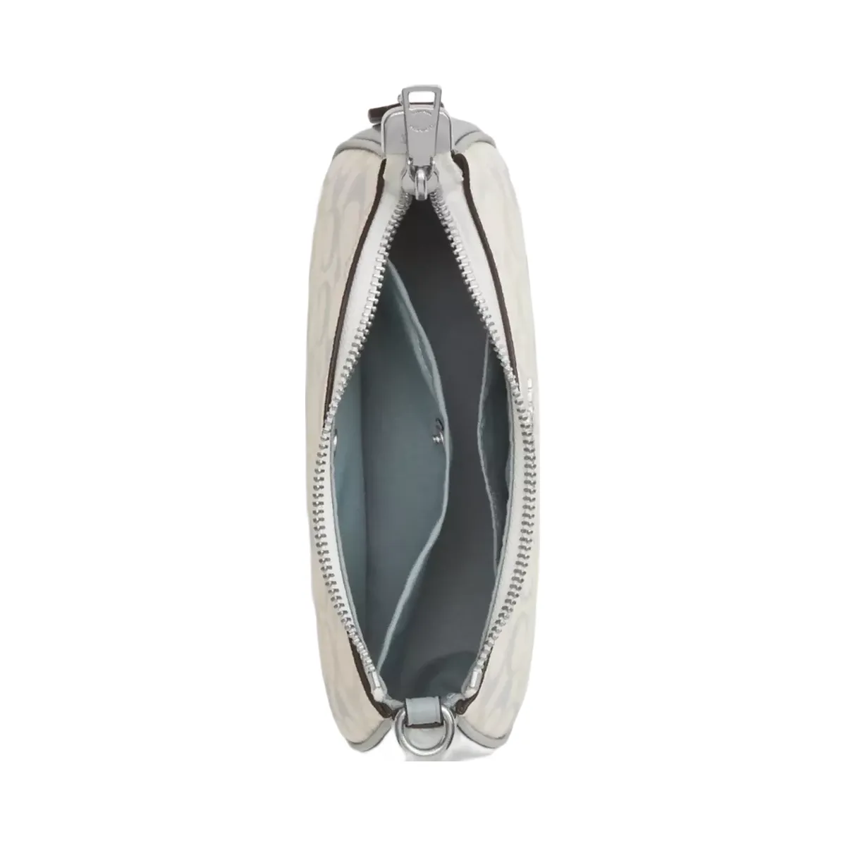 Coach Teri Mini Crossbody Bag In Signature Canvas in Silver Chalk Blue