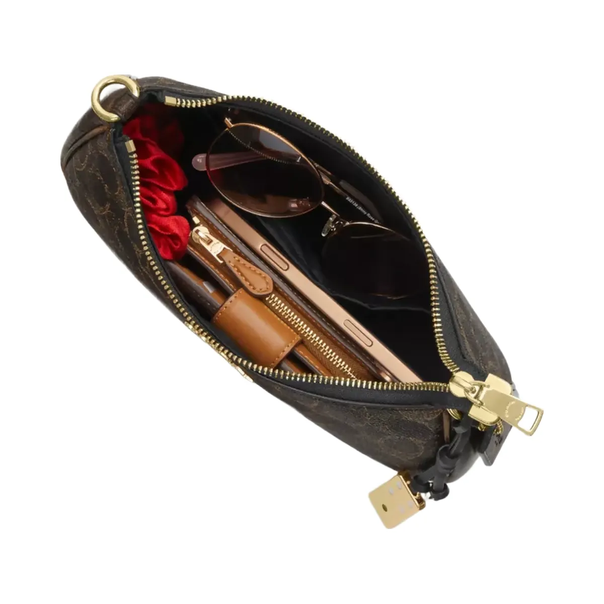 Coach Teri Shoulder Bag In Loved Signature Canvas With Charms in Gold Brown