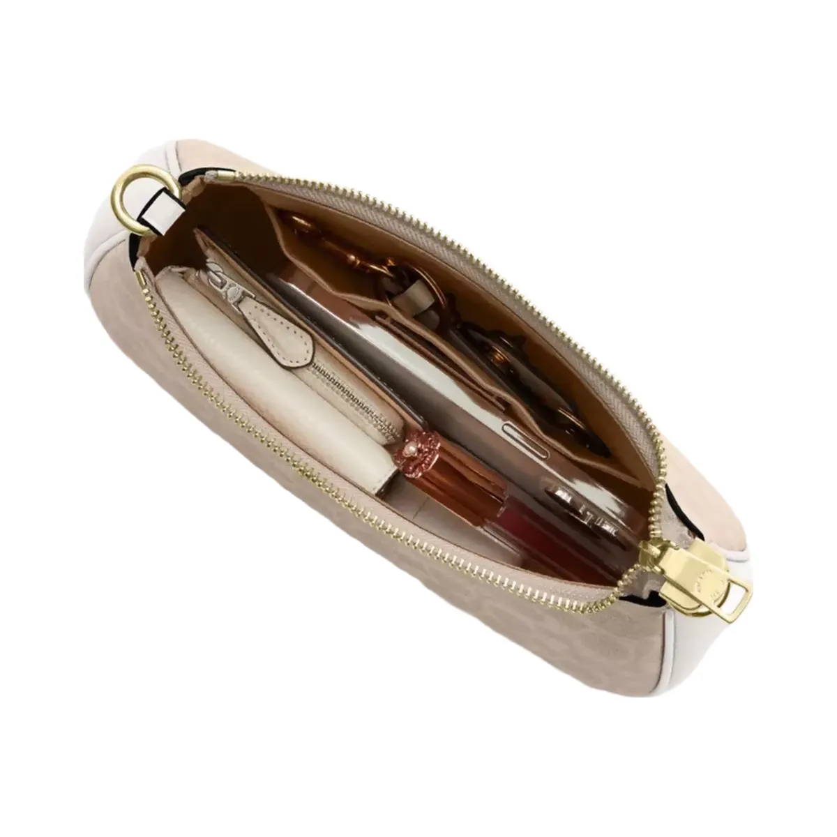 Coach Teri Shoulder Bag In Signature Canvas in Gold Sand Chalk
