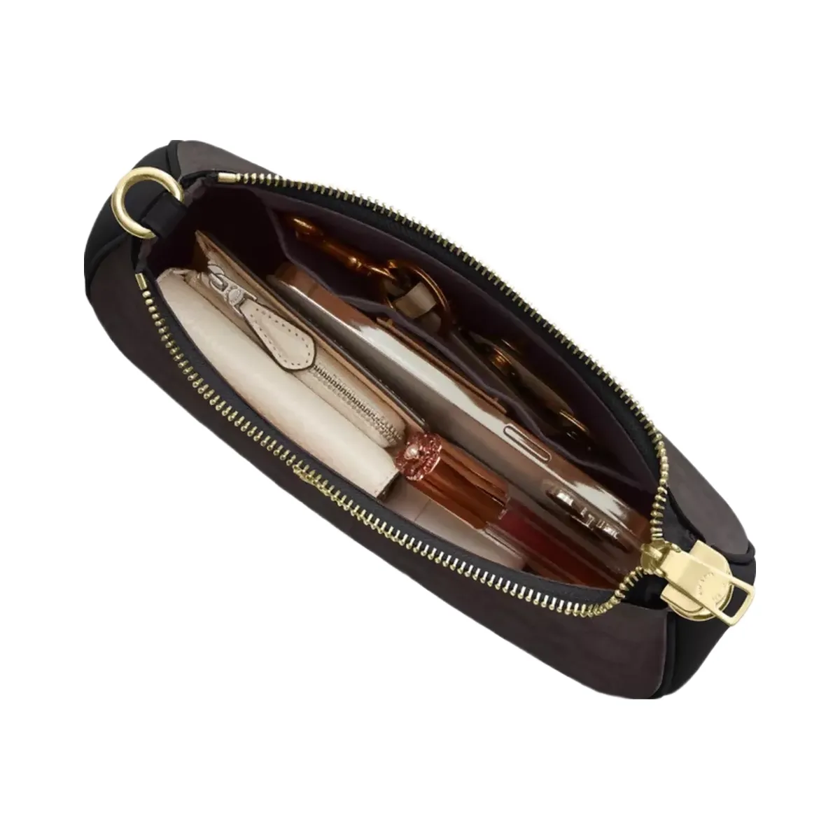 Coach Teri Shoulder Bag In Signature Canvas in Gold Walnut Black
