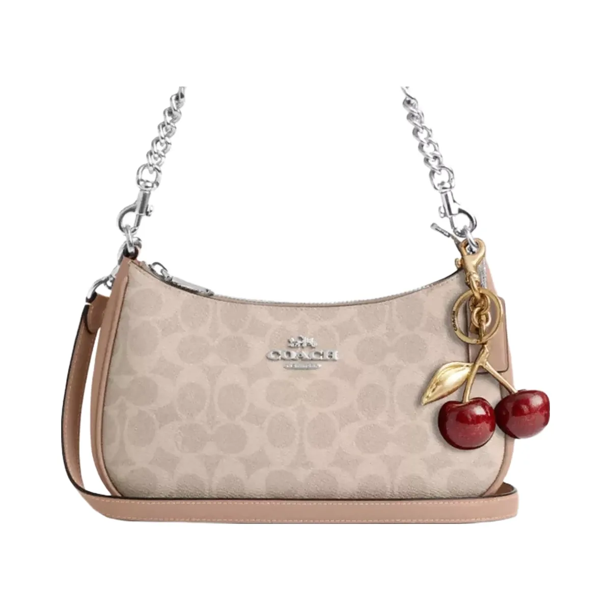 Coach Teri Shoulder Bag In Signature Canvas in Silver Sand Taupe