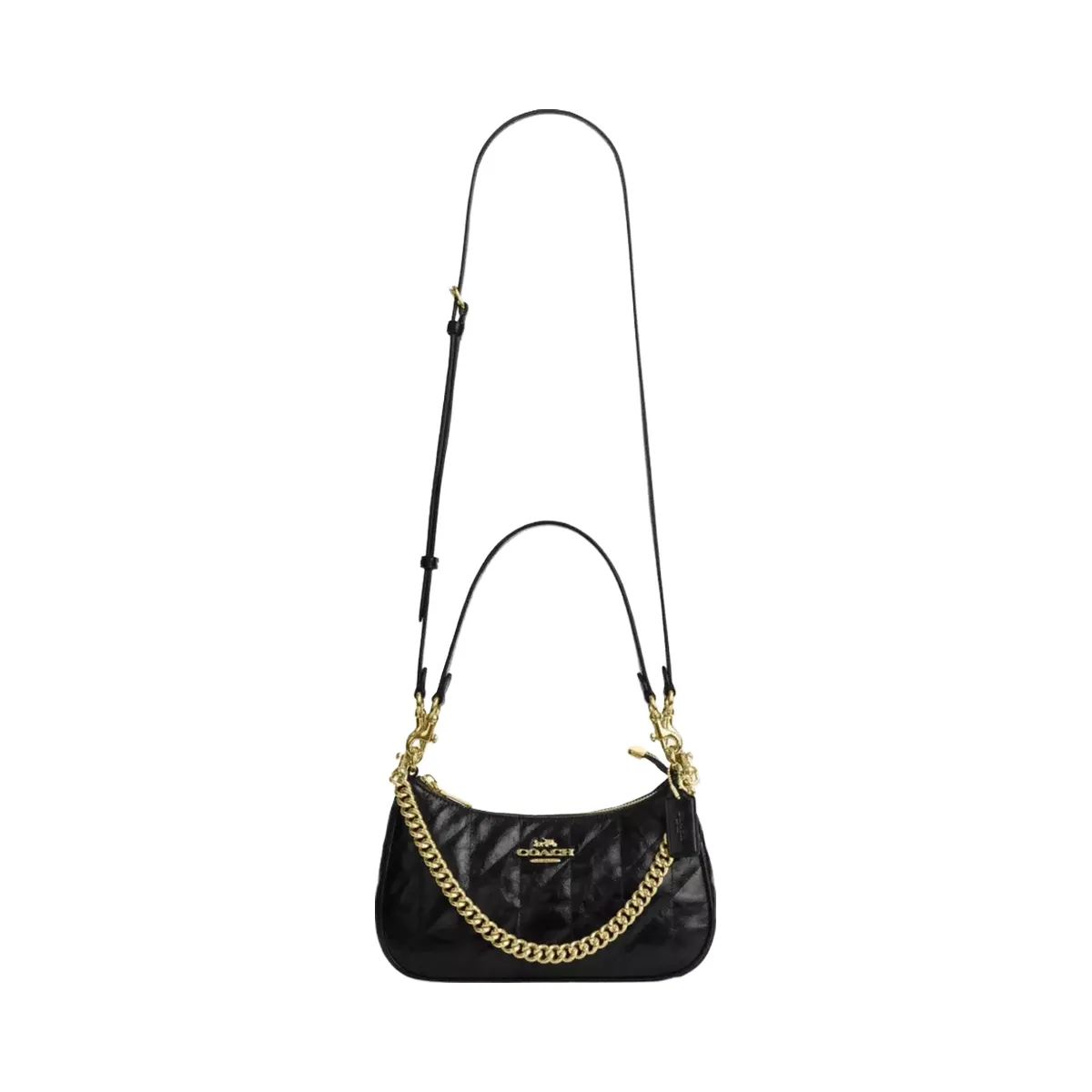 Coach Teri Shoulder Bag With Quilting in Gold Black