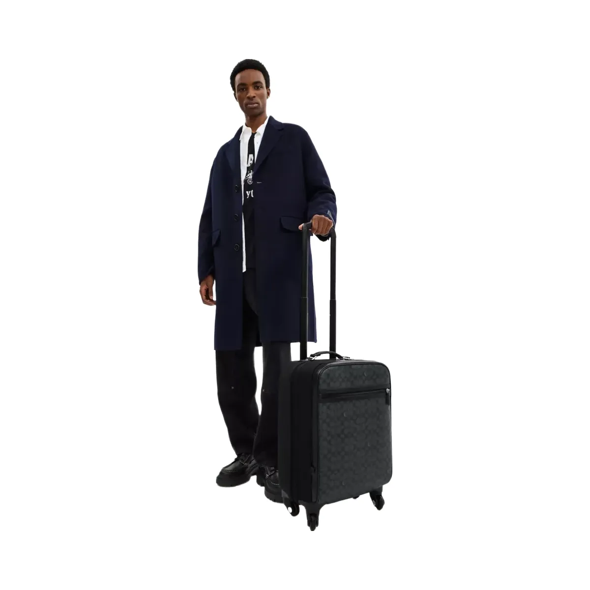 Coach Wheeled Carry On In Signature Canvas in Charcoal